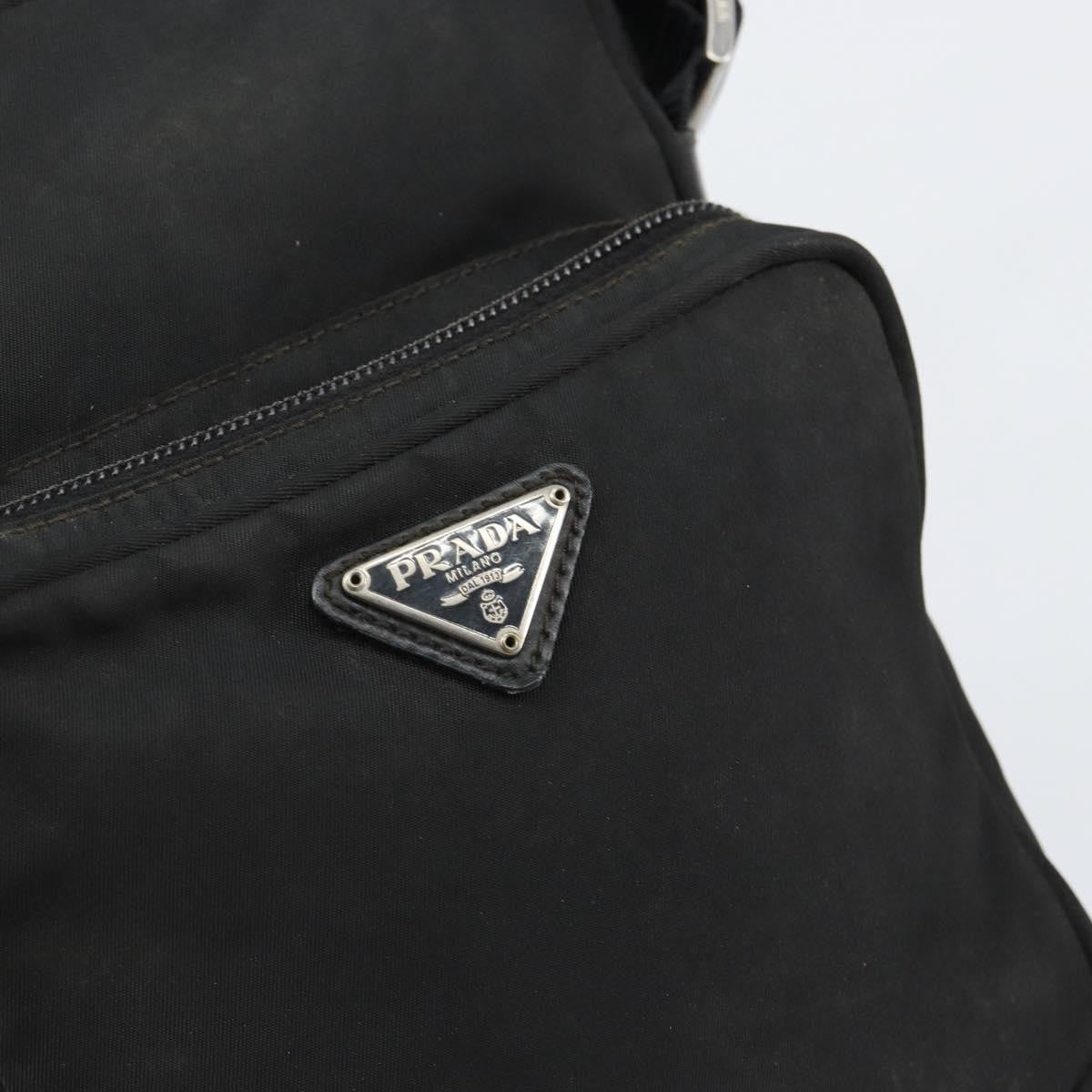 Prada Front Pocket Messenger Bag Tessuto, BLACK, NYLON, Shoulder bag