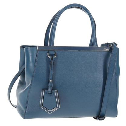 Fendi 2Jours Bag Leather, BLUE, LEATHER, Handbag