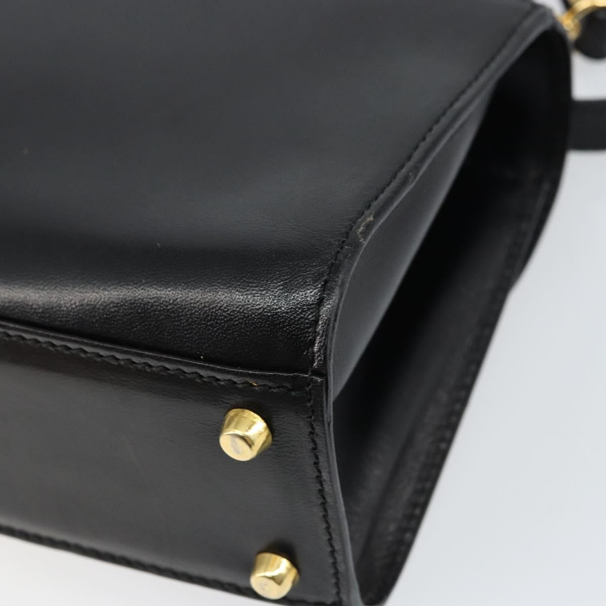 Bally Vintage Handbag Leather, Black, Leather, Handbag
