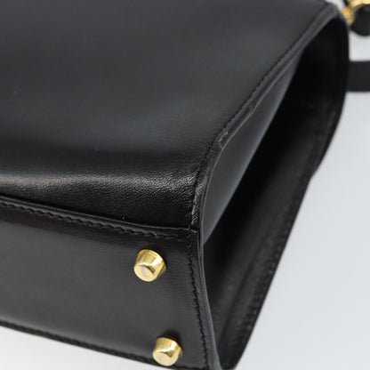 Bally Vintage Handbag Leather, Black, Leather, Handbag