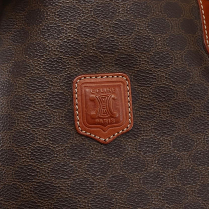 Celine Vintage Macadam Shopper Tote Coated Canvas, BROWN, CANVAS, Tote bag