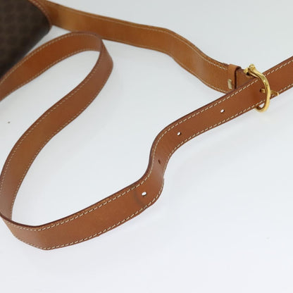 Celine Vintage Macadam Shoulder Bag Canvas and Leather, BROWN, CANVAS, Shoulder bag