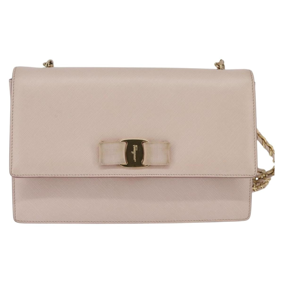 Salvatore Ferragamo Ginny Crossbody Bag Leather, PINK, LEATHER, Shoulder bag
