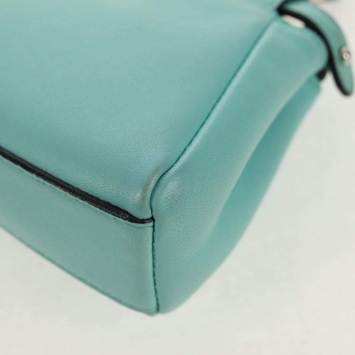 Fendi Peekaboo Bag Leather, TURQUOISE, LEATHER, Handbag