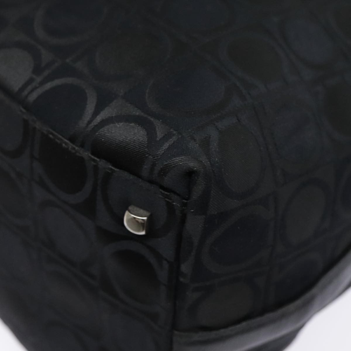 Salvatore Ferragamo Gancini Shoulder Bag Nylon, BLACK, NYLON, Shoulder bag