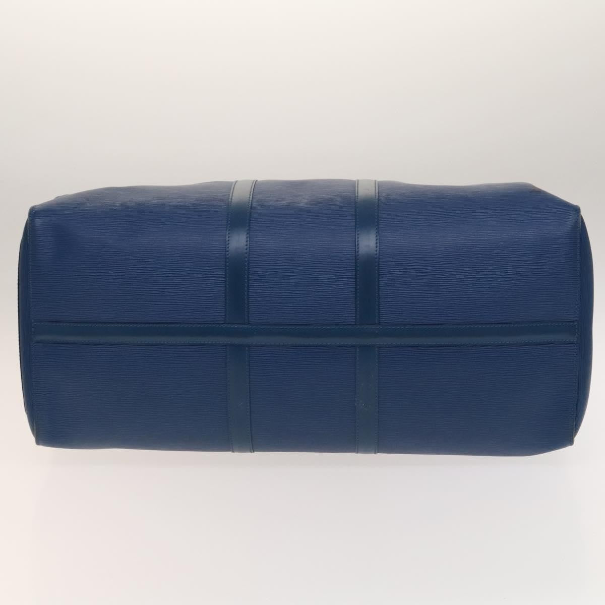 Louis Vuitton Keepall Bag Epi Leather, BLUE, LEATHER, Travel bag