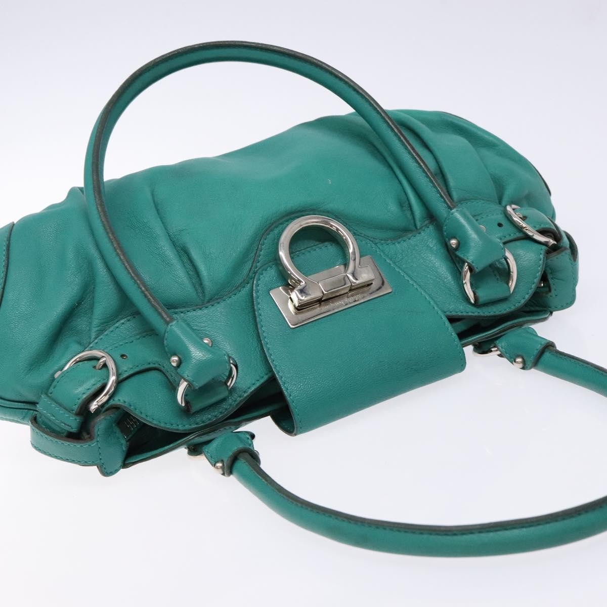 Salvatore Ferragamo Marisa Satchel Leather, GREEN, LEATHER, Handbag
