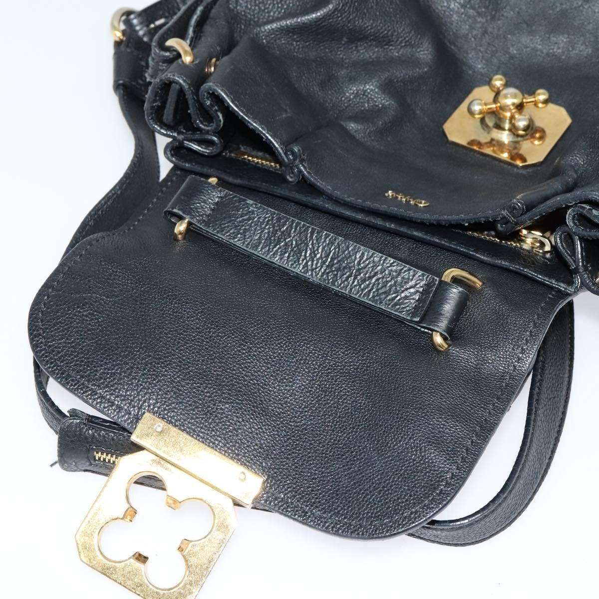Chloe Elsie Satchel Leather, BLACK, LEATHER, Handbag