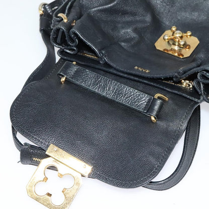 Chloe Elsie Satchel Leather, BLACK, LEATHER, Handbag