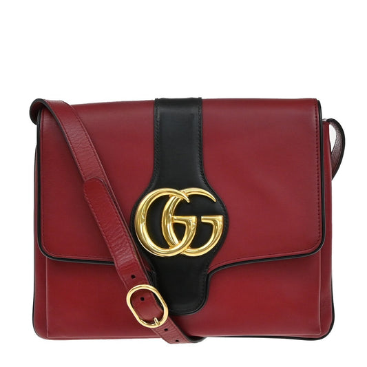 Gucci Arli Shoulder Bag Leather, RED, LEATHER, Shoulder bag