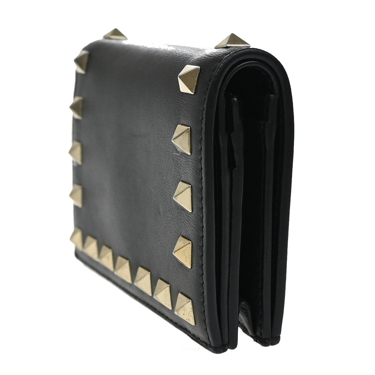 Valentino Garavani Rockstud Bifold Wallet Leather, BLACK, LEATHER, Wallets