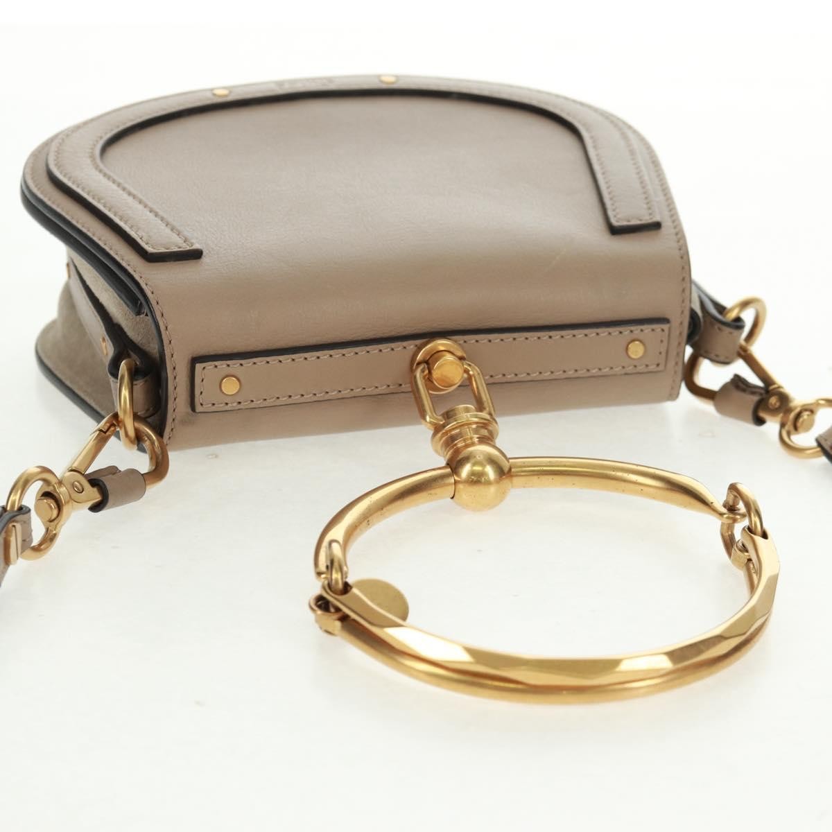 Chloe Nile Crossbody Bag Leather, BEIGE, LEATHER, Shoulder bag
