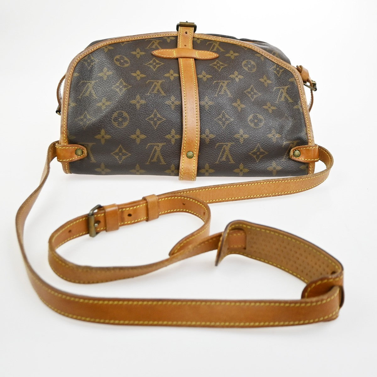 Louis Vuitton Saumur Handbag Monogram Canvas, Brown, Canvas, Shoulder Bag
