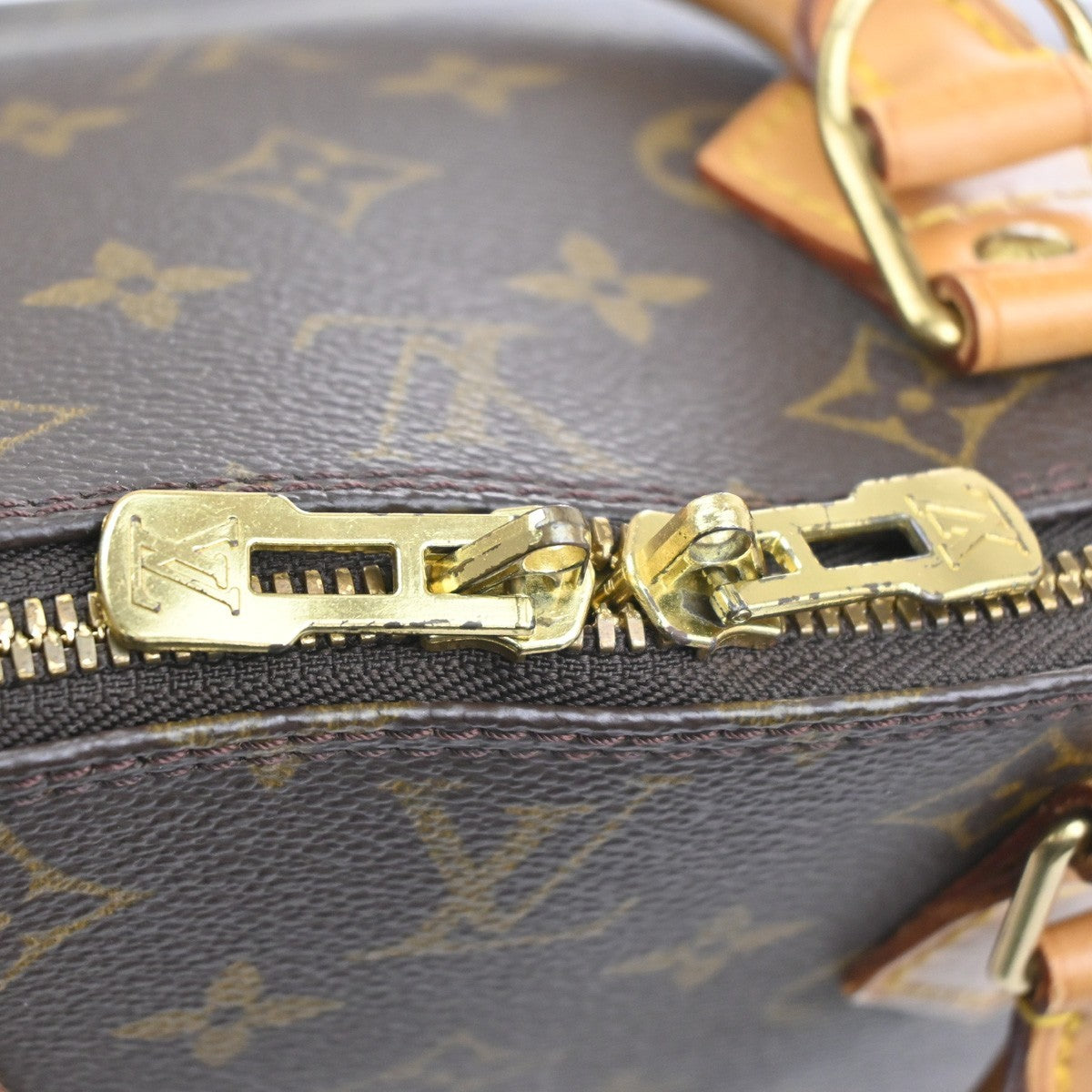 Louis Vuitton Alma Handbag Monogram Canvas, Brown, Canvas, Handbag