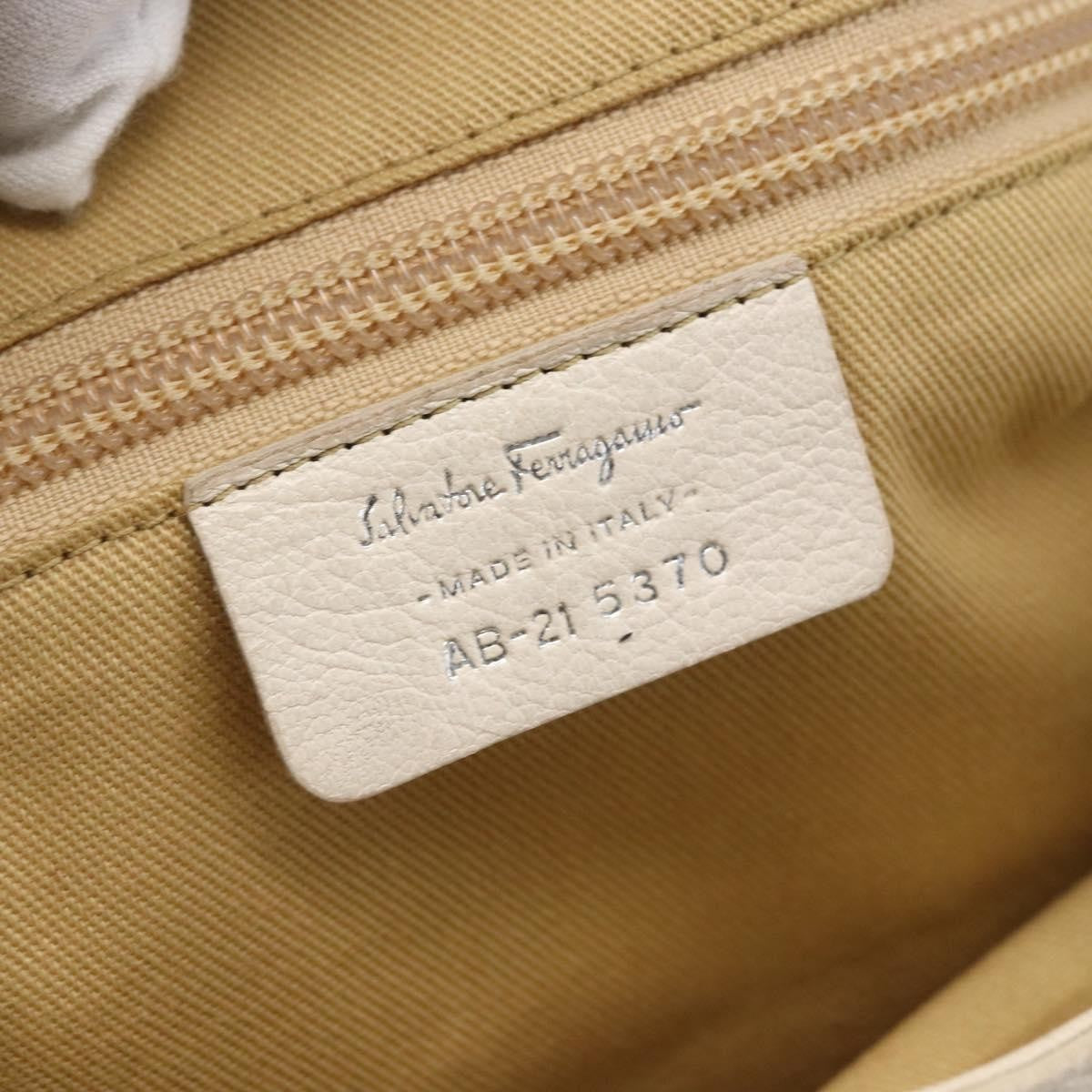 Salvatore Ferragamo Gancini handbag Leather, BEIGE, LEATHER, Handbag
