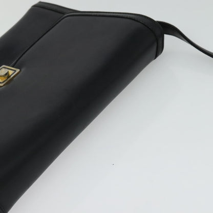 Gucci Vintage Flap Crossbody Bag Leather, BLACK, LEATHER, Shoulder bag