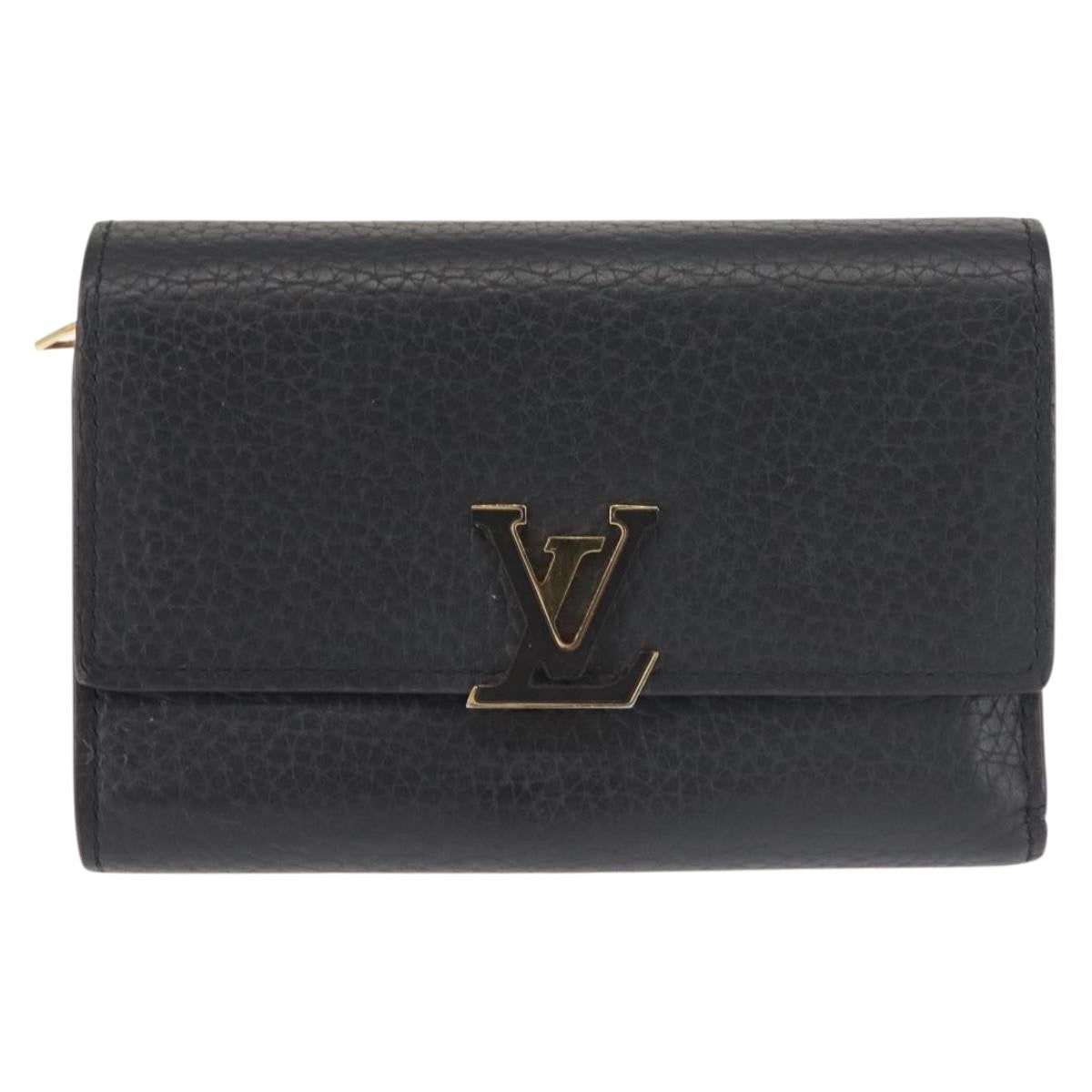 Louis Vuitton Capucines Compact wallet Leather, BLACK, LEATHER, Wallets