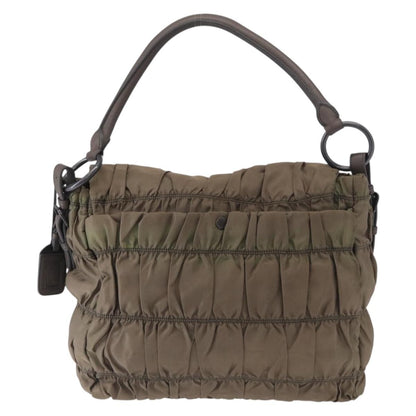 Prada Gaufre Convertible Hobo Tessuto, Gray, Nylon, Shoulder Bag