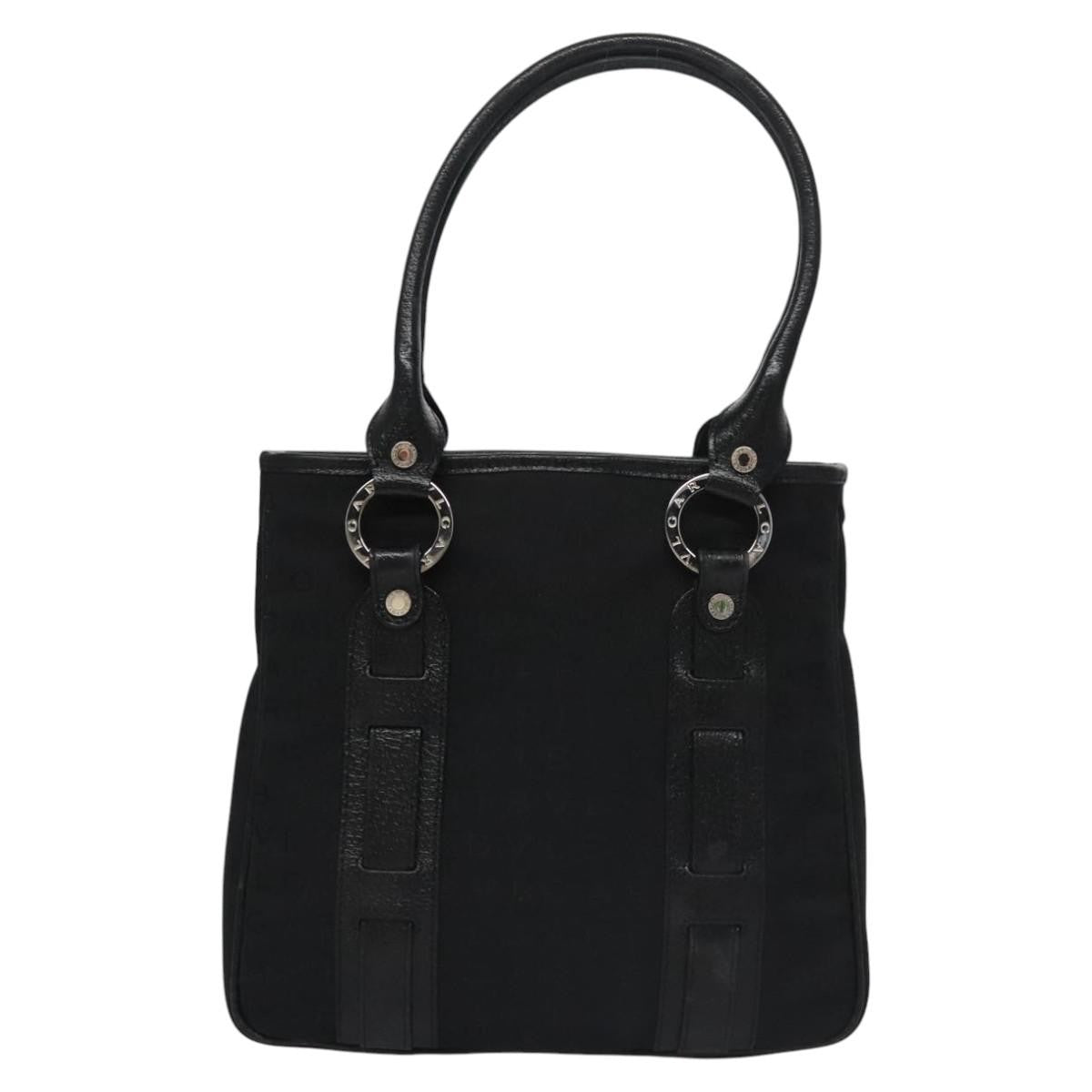Bvlgari B.Zero1 Logomania Bag Canvas with Leather, BLACK, CANVAS, Handbag