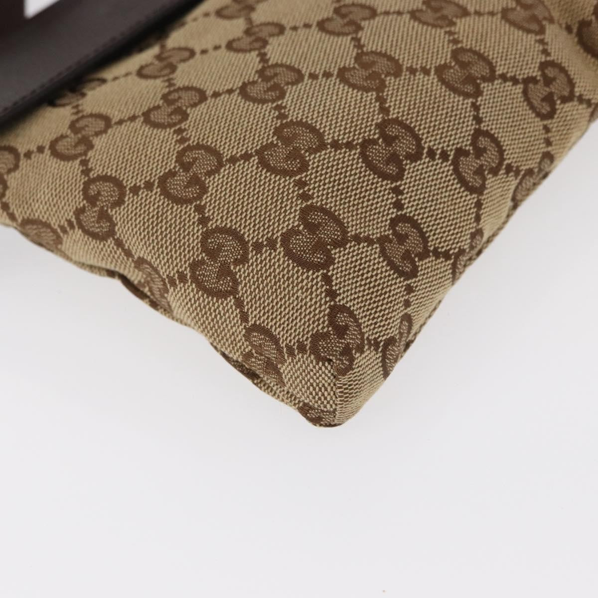 Gucci Vintage Double Belt Bag GG Canvas with Leather, BEIGE, CANVAS, Clutche & pouche