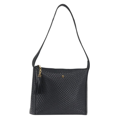 Bally Vintage Shoulder Bag Leather, NAVY, LEATHER, Shoulder bag