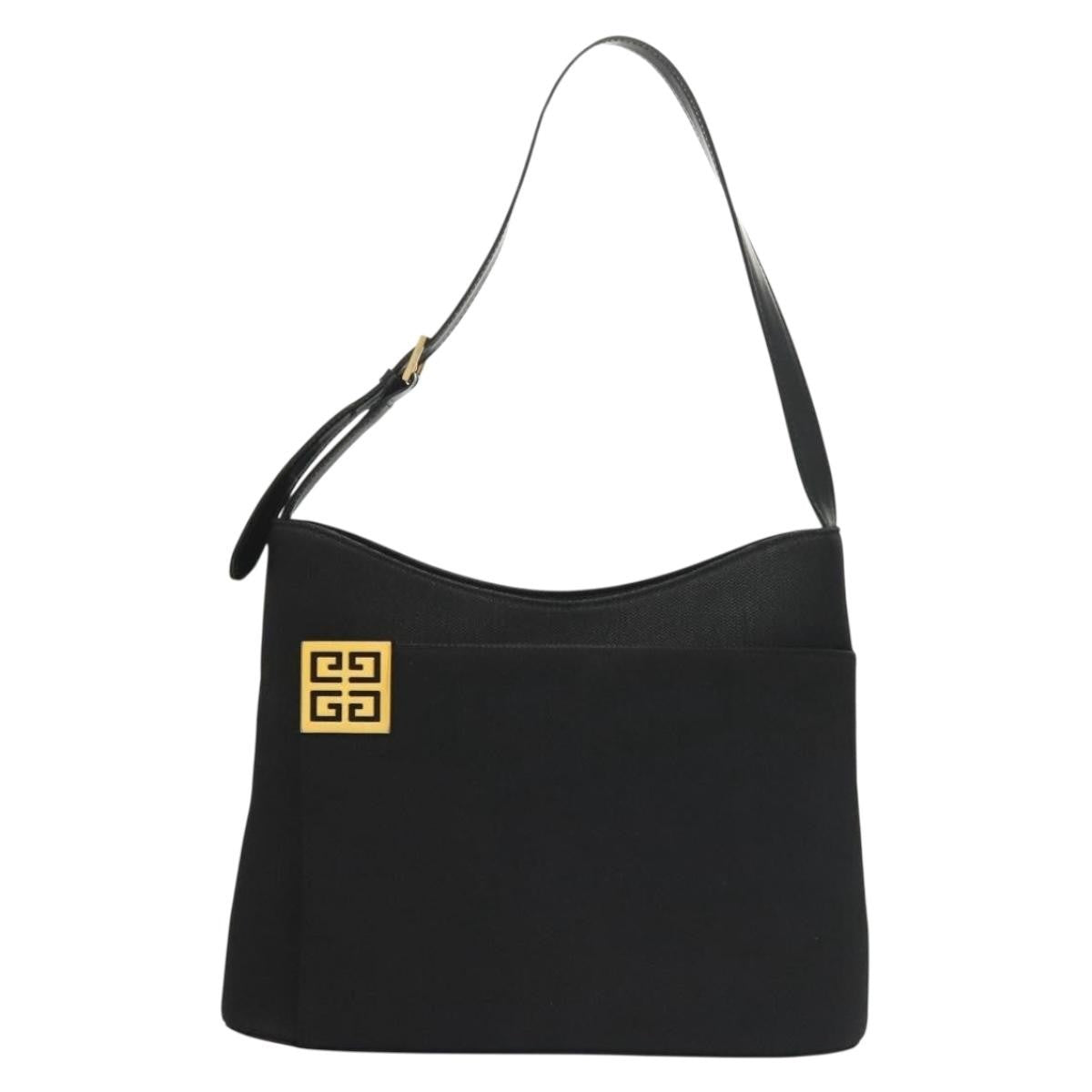 Givenchy Vintage 4G shoulder bag Leather, BLACK, CANVAS, Shoulder bag