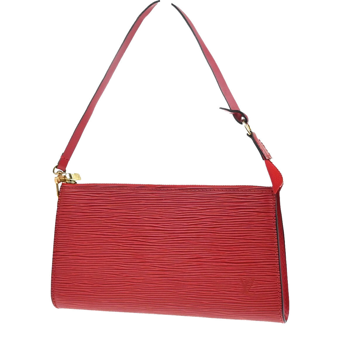 Louis Vuitton Pochette Accessoires Epi Leather, RED, LEATHER, Clutche & pouche