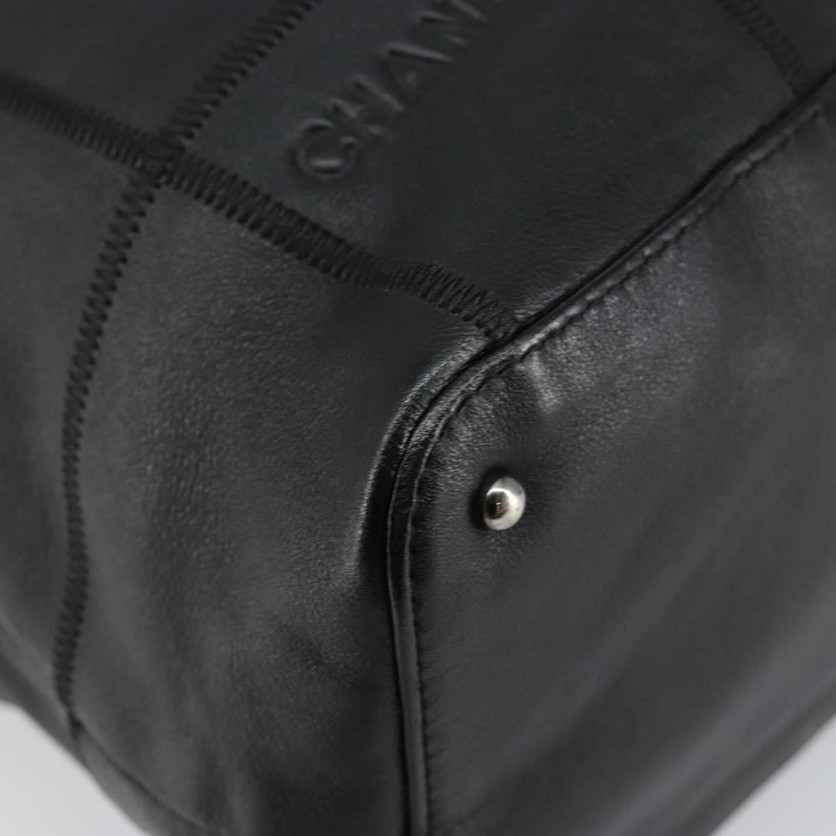 Chanel Square Stitch Tassel Hobo Quilted Leather, BLACK, LEATHER, Handbag