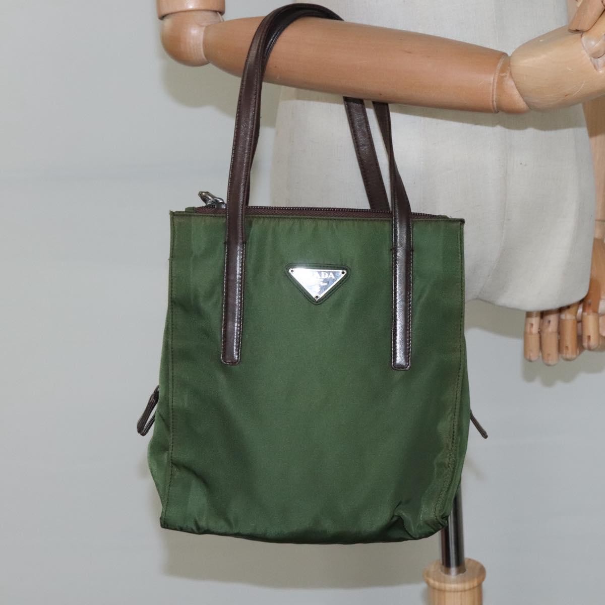 Prada Vintage Handbag Tessuto, KHAKI, NYLON, Handbag