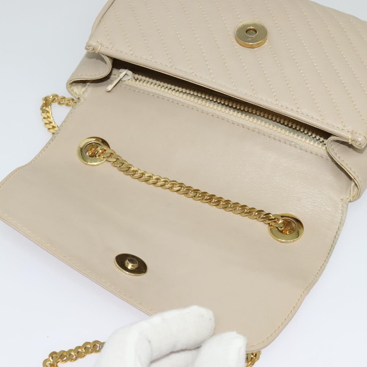 Celine Shoulder Bag Leather, BEIGE, LEATHER, Shoulder bag