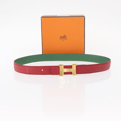 Hermes Constance Belt Leather, Red, Leather, Belt