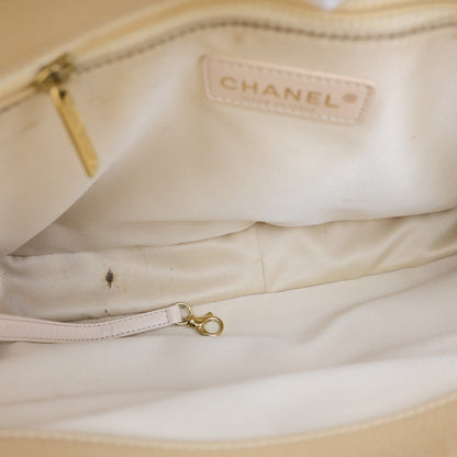 Chanel Grand Shopping Tote Quilted Calfskin, BEIGE, CALFSKIN, Shoulder bag