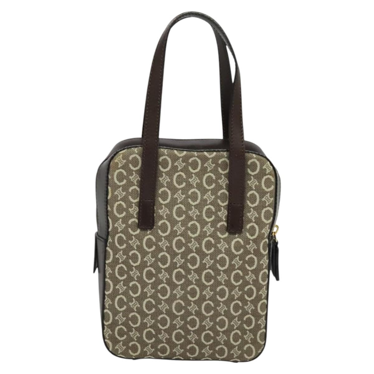 Celine C Macadam Handbag Canvas, Gray, Canvas, Handbag