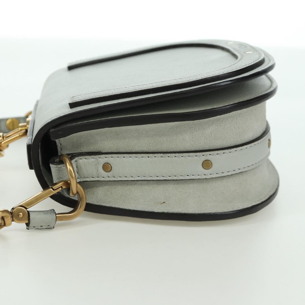 Chloe Nile Crossbody Bag Leather, GRAY, LEATHER, Shoulder bag