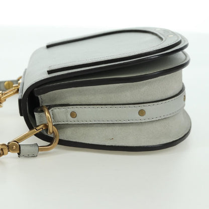 Chloe Nile Crossbody Bag Leather, GRAY, LEATHER, Shoulder bag
