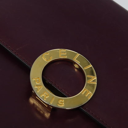 Celine Circle Logo Handbag Leather, PURPLE, LEATHER, Handbag