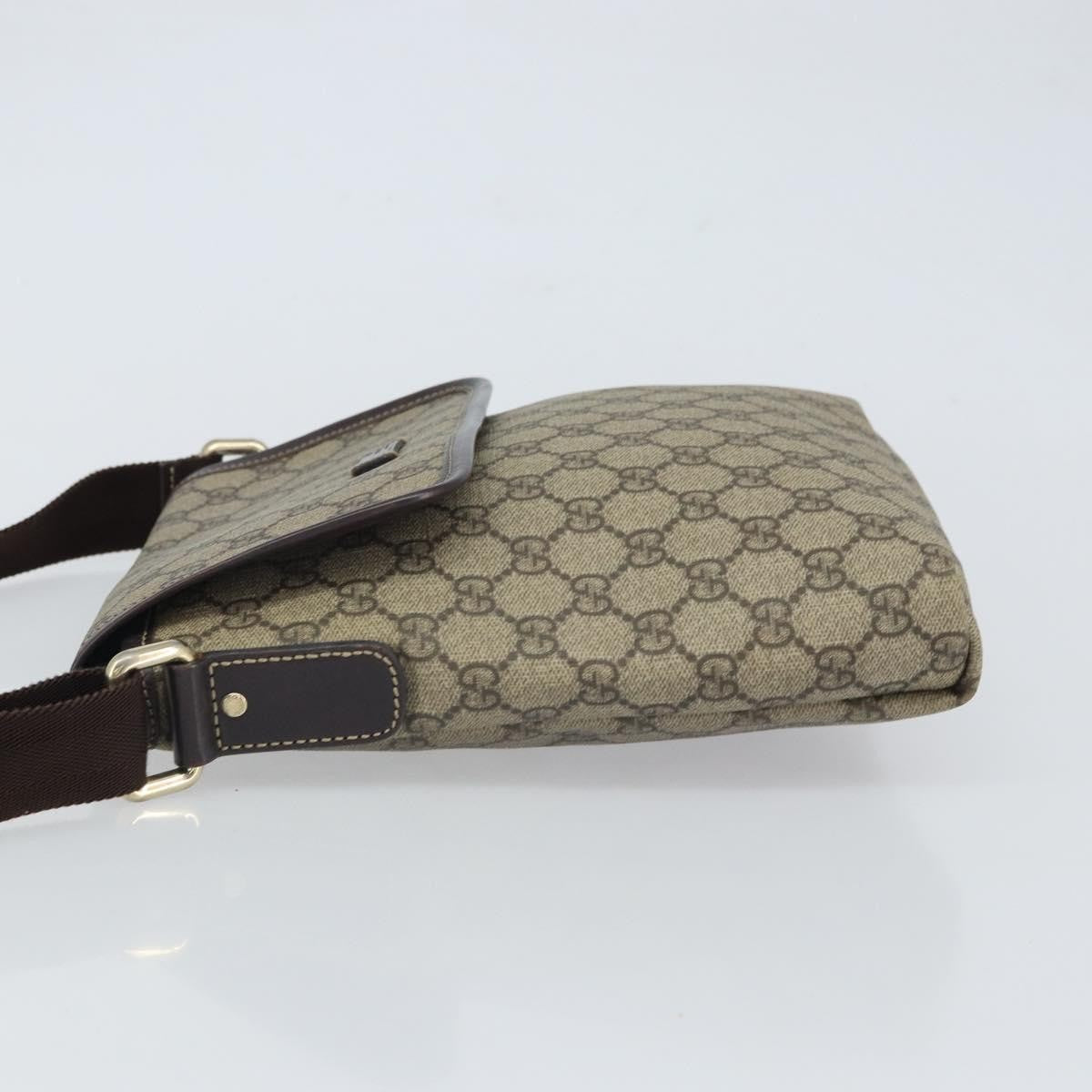 Gucci Flap Messenger GG Coated Canvas, BEIGE, PVC, Shoulder bag