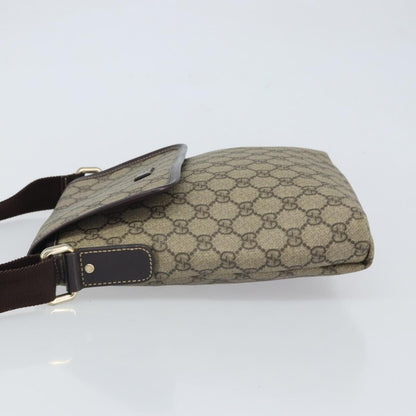 Gucci Flap Messenger GG Coated Canvas, BEIGE, PVC, Shoulder bag