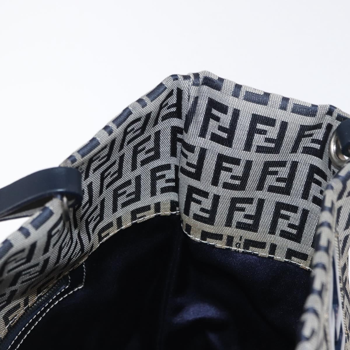 Fendi Shopping Tote Zucchino Canvas, NAVY, CANVAS, Tote bag