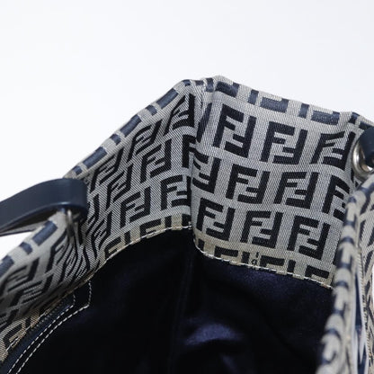 Fendi Shopping Tote Zucchino Canvas, NAVY, CANVAS, Tote bag