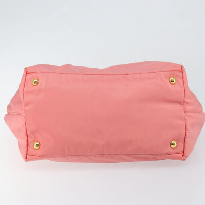 Prada Logo Bow Tote Tessuto with Leather, PINK, NYLON, Tote bag