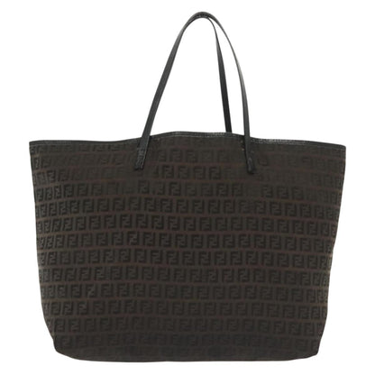 Fendi Roll Tote Zucchino Canvas, BROWN, CANVAS, Tote bag