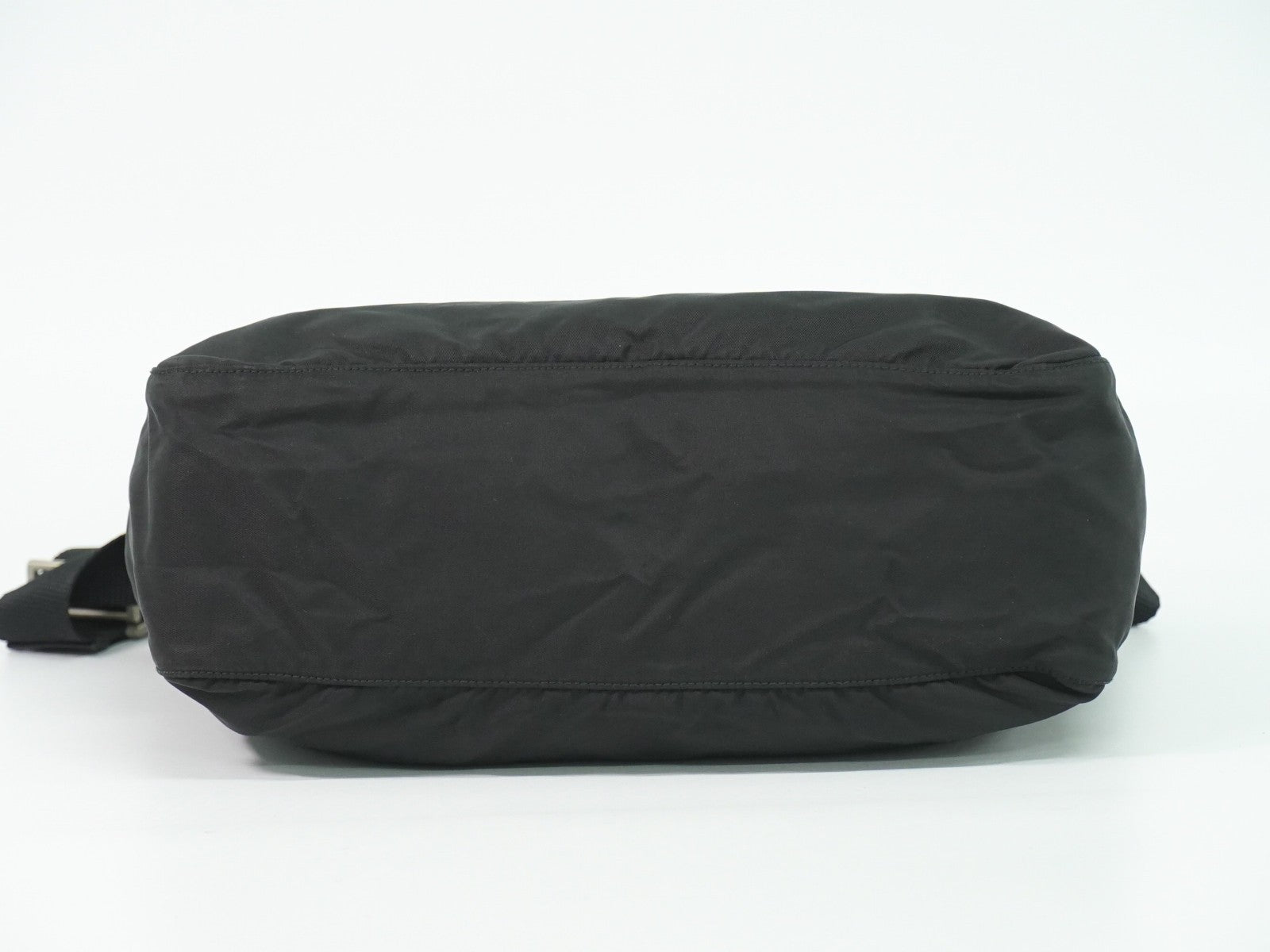 Prada Front Zip Messenger Bag Tessuto, Black, Nylon, Shoulder Bag