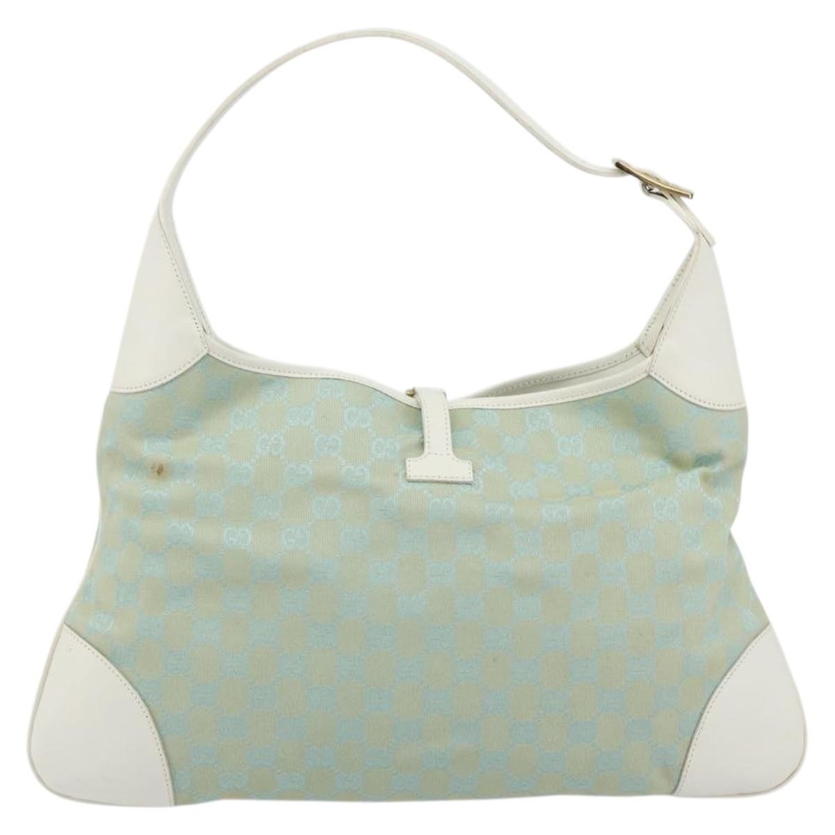 Gucci Vintage Jackie Shoulder Bag Canvas and Leather, Multicolour, Canvas, Handbag