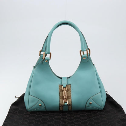 Gucci Joy Bardot Hobo Leather, BLUE, LEATHER, Shoulder bag