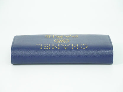 Chanel Deauville Flap Wallet Caviar, NAVY, LEATHER, Wallets