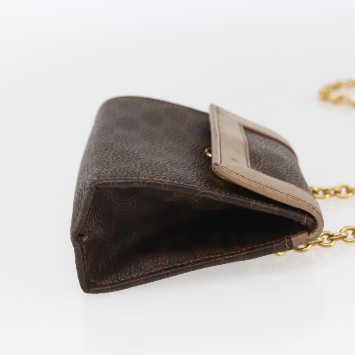 Celine Vintage Macadam Shoulder Bag Canvas and Leather, BROWN, CANVAS, Shoulder bag