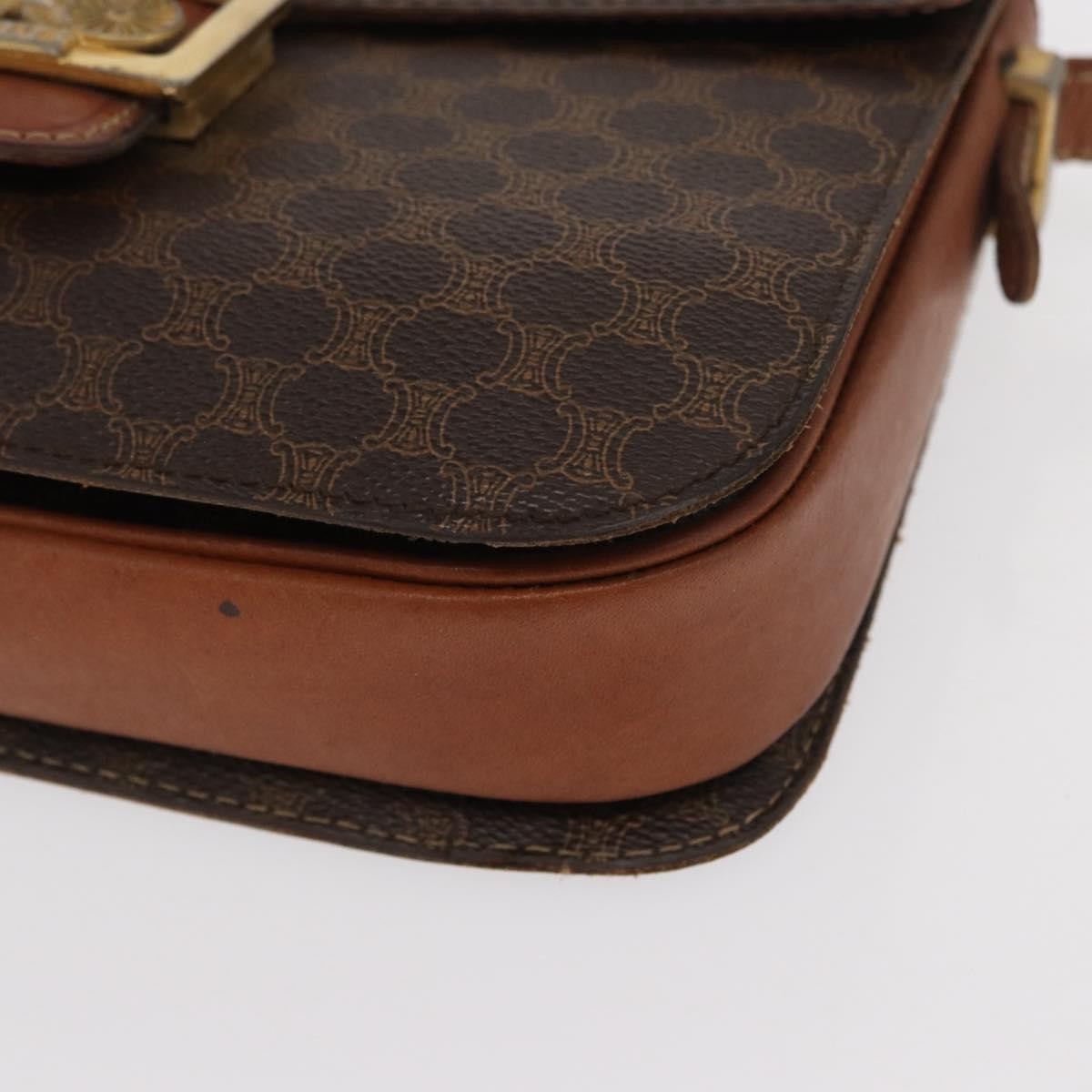 Celine Vintage Horse Carriage Macadam Shoulder Bag Canvas, BROWN, PVC, Shoulder bag