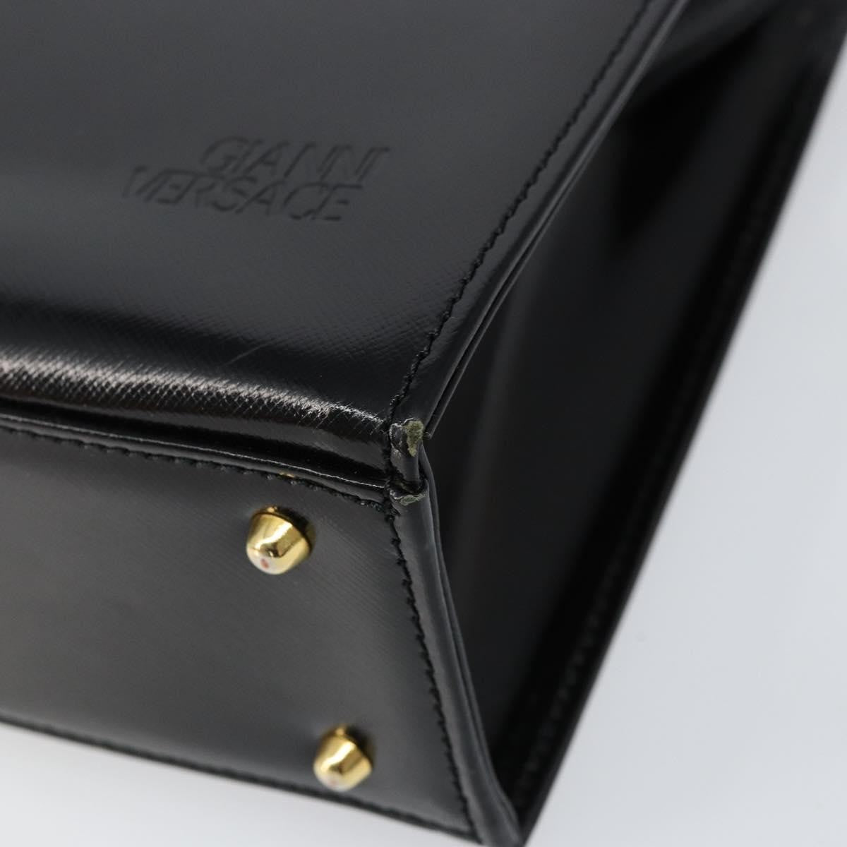 Versace Vintage Shoulder Bag Leather, BLACK, LEATHER, Tote bag