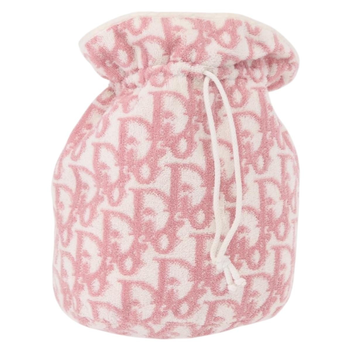 Christian Dior Vintage Trotter Pouch Pile, PINK, CANVAS, Clutche & pouche
